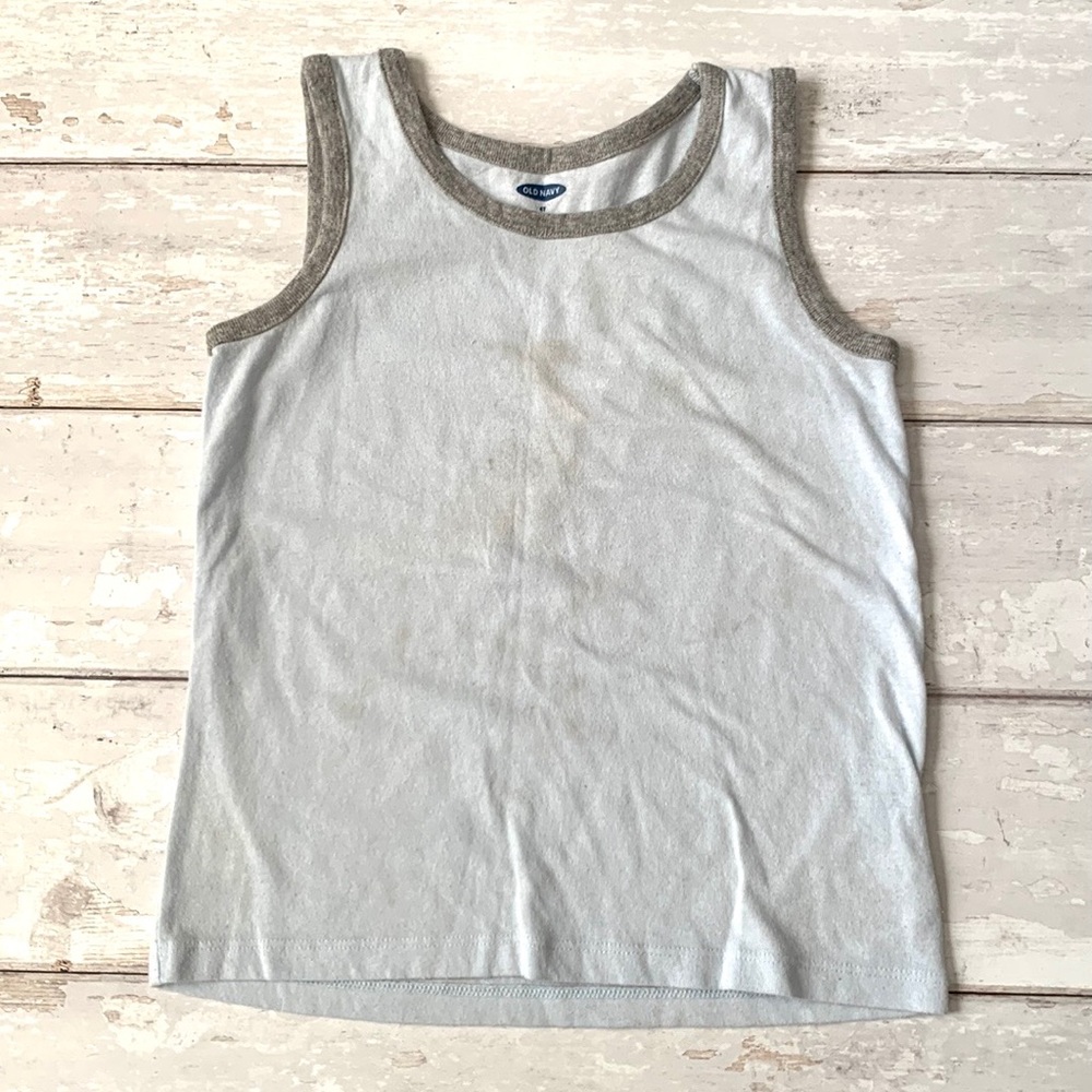 Old Navy 4T Boys Light Blue Tank Top Summer Shirt Kids Toddler Size 4